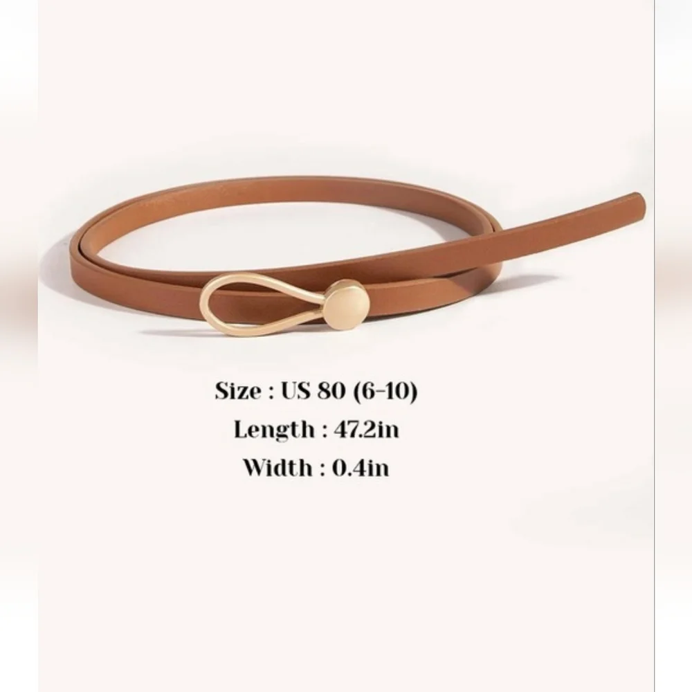 Elegant Brown Belt with Gold Accent